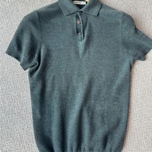 Suitsupply Green Polo Shirt Merino Wool Classic Knit Design